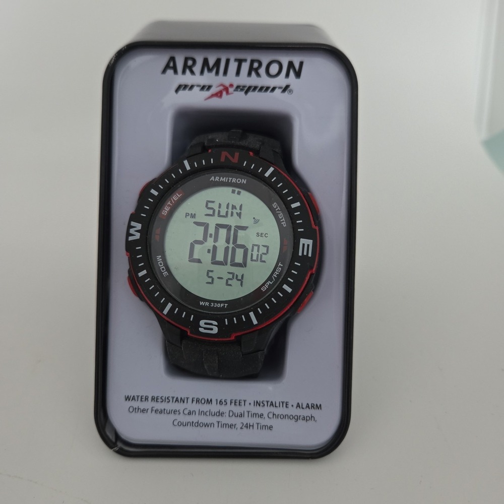 Armitron Sport Men's Watch 40/8391BRD Digital Chronograph Black Red 100M
